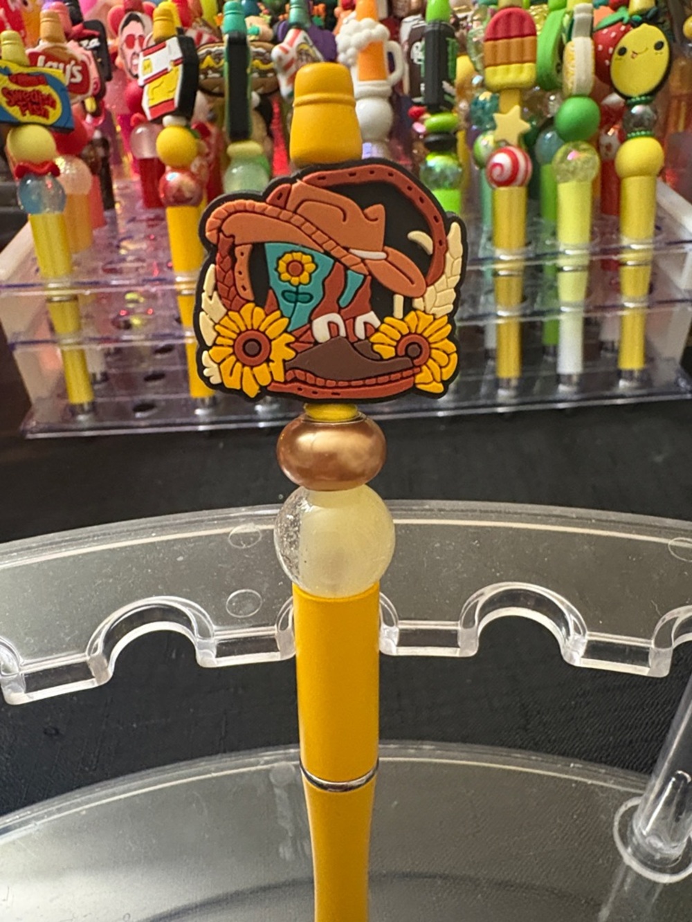 Yellow Sunflower Cowboy Hat Pen Topper